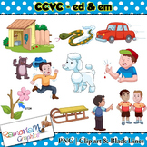 CCVC short vowel ed & em clip art