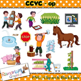CCVC short vowel op clip art