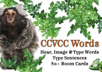 Preview of CCVCC Boom Cards™ - Words, Sentences, Drag & Drop, Spelling - 80+ Boom Cards!
