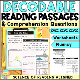 CCVCC Decodable reading comprehension passages and questio