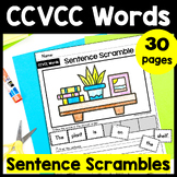 CCVCC Sentence Scramble Worksheets, Decodable Sentences, B