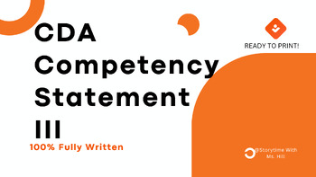 Preview of CDA CS III Competency Statement Template: Save Time & Get a Polished Document