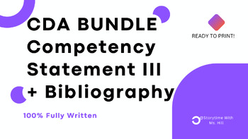 Preview of CDA CS III + Bibliography BUNDLE : Professional Portfolio Guide