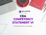 CDA Competency Statement VI: Save Time & Get Your Credenti