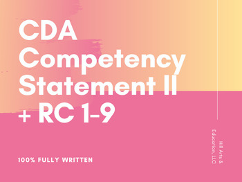 Preview of CDA Fully Written Competency II BUNDLE (Includes RC 1-9) Portfolio Builder Guide