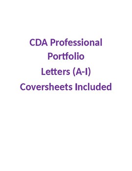 my cda professional portfolio required checklist