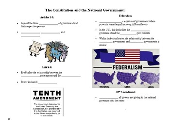 Preview of CE6: National Government Guided Notes