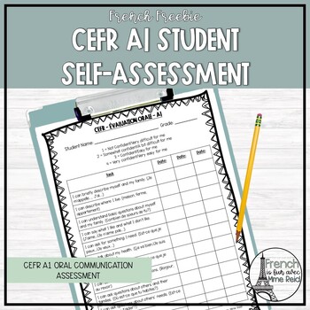 Preview of FREE CEFR Student Self-Assessment - French Level A1