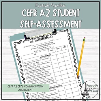 Preview of FREE CEFR Student Self-Assessment - French Level A2