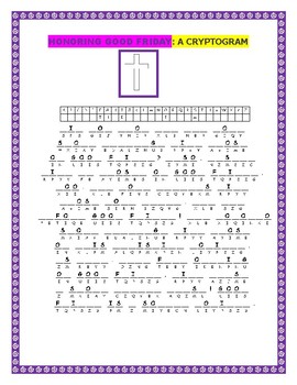 Preview of CELEBRATE GOOD FRIDAY: A CRYPTOGRAM  WITH  ANSWER KEY
