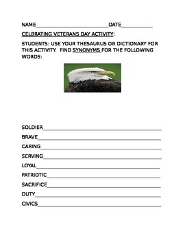 Preview of CELEBRATING VETERANS DAY ACTIVITY
