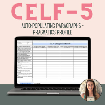 Preview of CELF-5 Auto-populating Paragraphs - Pragmatics Profile