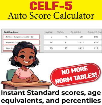 Preview of CELF-5 Automatic Score Calculator (Language Fundamentals) Instant results!