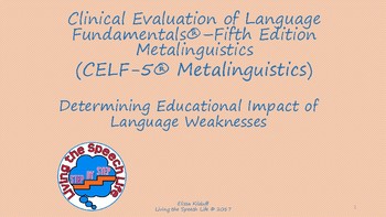 Preview of CELF-5 Metalinguistics: Test Descriptions and Interpretation