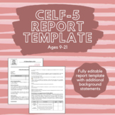 CELF-5 Report Template (Ages 9-21)