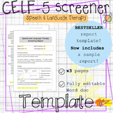 CELF-5 Screener assessment report template | Speech and la