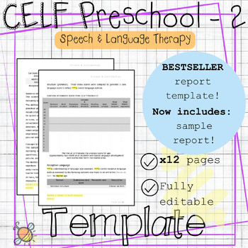 Preview of CELF-Preschool 2 | Assessment report template | Speech language therapy CELF P2