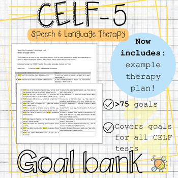 Preview of CELF-5 Goal bank | Neurodiversity affirming IEP | Speech language therapy SLT