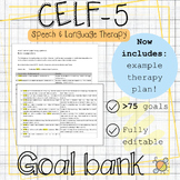 CELF-5 Goal bank | Neurodiversity affirming IEP | Speech l