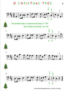 Cello O Christmas Tree For Young Cello Players In C D G Major