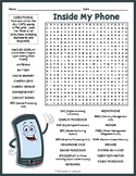 CELLPHONE TECHNOLOGY Word Search Puzzle Worksheet Activity