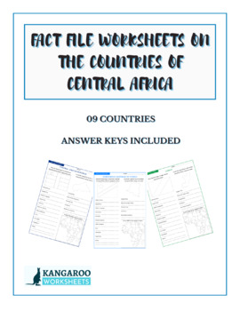 Preview of CENTRAL AFRICA Countries - Fact File Worksheets - Research Sheets