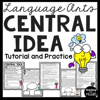 Central Idea Tutorial Reading Comprehension Worksheet aka Main Idea