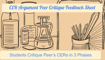 Preview of CER Argument Peer Critique Feedback Sheet