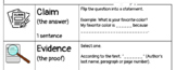 CER Chart for Writing/ with Sentence Frames