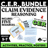 CER Claim Evidence Reasoning Practice BUNDLE Short Constru