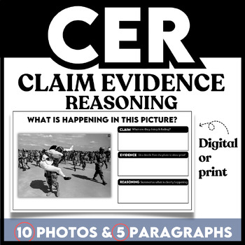 Preview of CER Claim Evidence Reasoning Activity Short Constructed Response Practice Photos
