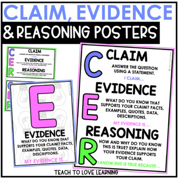 Preview of CER Claim Evidence Reasoning Poster