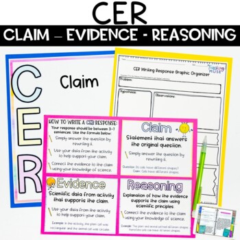Preview of CER Claim Evidence Reasoning Activities Posters and Worksheets 