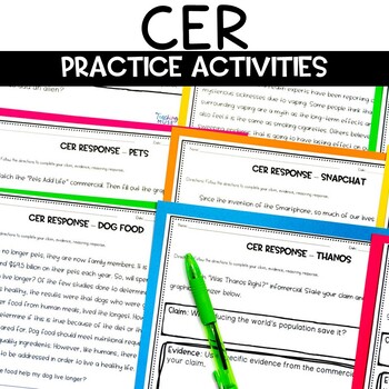 Preview of CER  Claim Evidence Reasoning Practice
