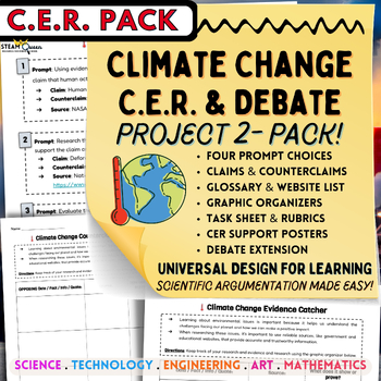 Preview of CER Climate Change Scientific Argument Debate Project 2-Pack Middle School