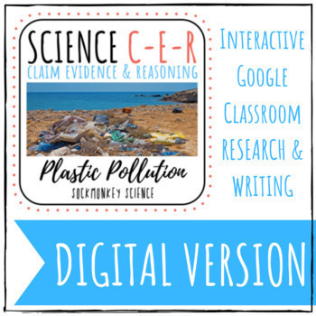 Preview of CER Distance Learning - Earth Science: Pollution Writing Prompt Google Classroom