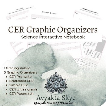 Preview of CER | How to write Claim Evidence Reasoning | Graphic Organizers | Science NGSS