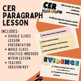 CER Paragraph Presentation & Lesson Google Slides (Claim, 