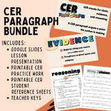 CER Paragraph Presentation Lesson + Practice Worksheets BUNDLE
