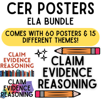 Preview of CER Poster Bundle for ELA | Claim, Evidence, Reasoning Posters