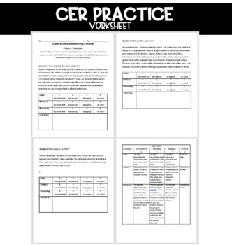 Preview of Science CER Practice Activity