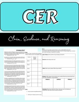 Preview of CER Practice- Characteristics of Life