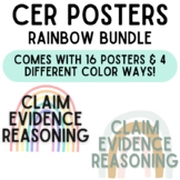 CER Rainbow Poster Bundle | Claim, Evidence, Reasoning Posters