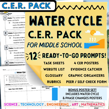 Preview of Water Cycle CER Toolkit Scientific Arguments 12 Claims Middle School Weather