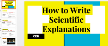 Preview of CER: Writing Scientific explanations Bundle