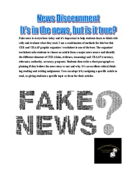 Preview of CER and CRAAP News Discernment Investigation: Is It Real or Fake News?