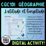 CGC1DI Géographie Latitude Longitude Digital Activity Video