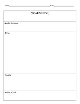 Preview of CGI word Problem student template