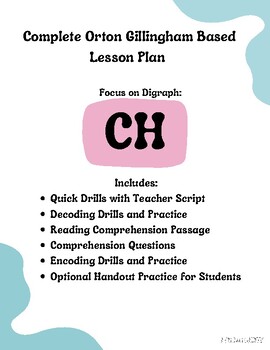 Preview of CH Digraph - Orton Gillingham Based Lesson Template
