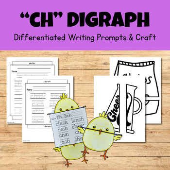 Preview of CH Digraph Word Family Phonics Writing Craftivity - Phonics Writing & Craft